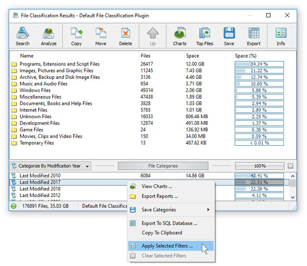 DiskBoss File Classification File Filter