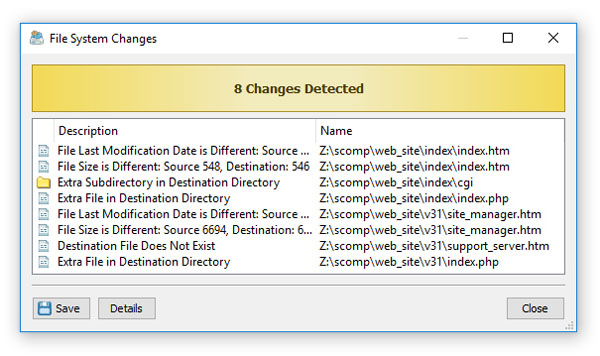 Compare Directories Results