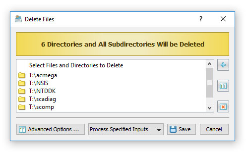 File Delete Inputs