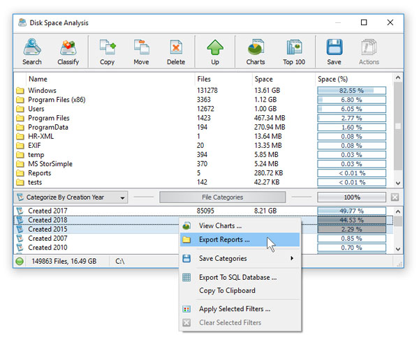 Batch Disk Space Analysis Reports