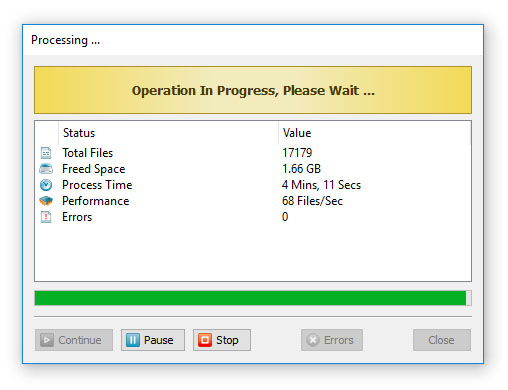 DiskBoss Duplicate Files Removal Process
