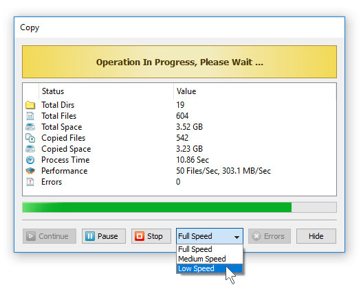 DiskBoss File Copy Process Performance