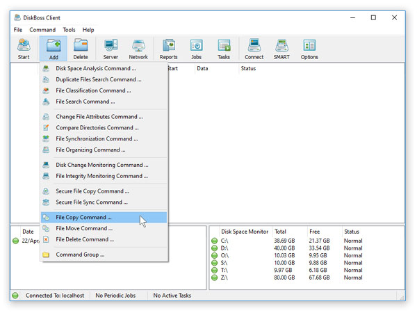 DiskBoss File Copy Server Add Command