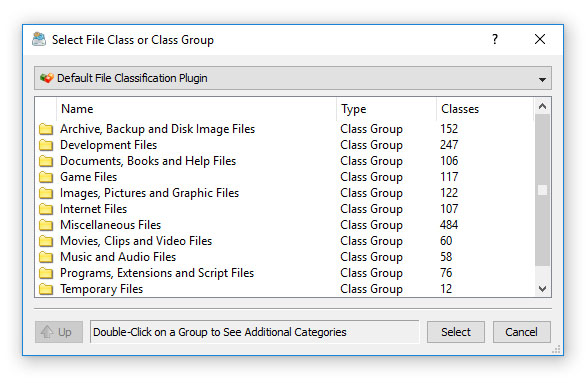 File Organizing Command Rule Categories