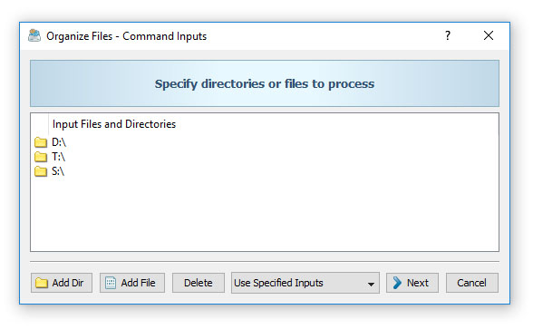 File Organizing Command Input Directories