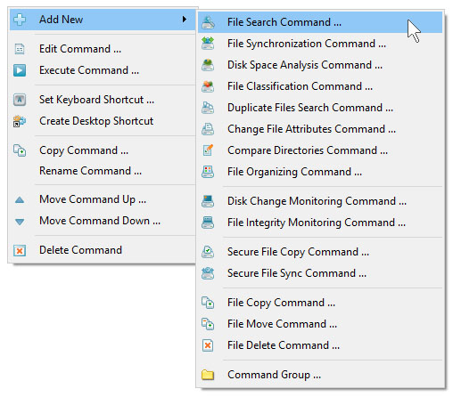 Pre-Configured File Search Commands