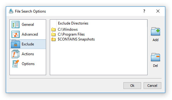 File Search Exclude Directories