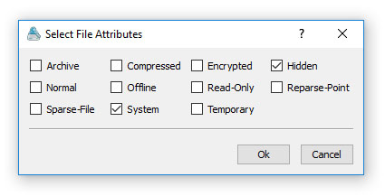 Search Files Select File Attributes