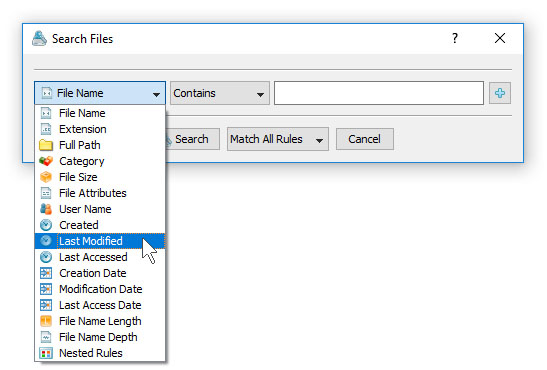Searching Files in File Classification Results