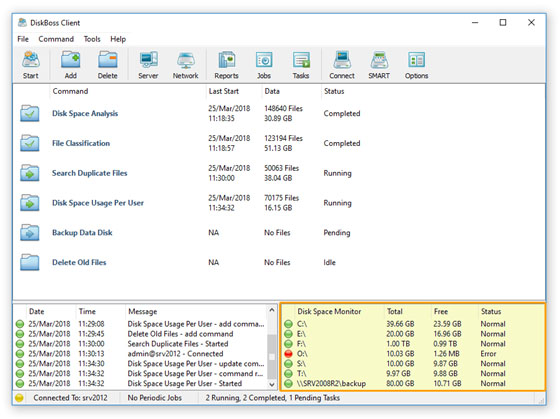 DiskBoss Server Disk Space Monitor